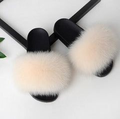 Women Solid Shoes Fur Slides Summer Shoes Outside