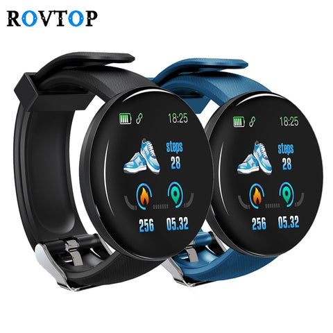 Rovtop D18 Smart Watch Men Women Blood Pressure Round Smartwatch Waterproof Sport Smart Watch Fitness Tracker For Android Ios Z2