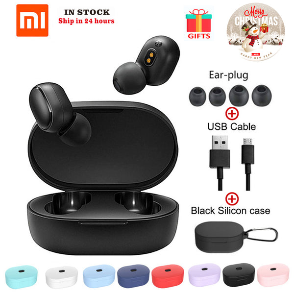 Versão global xiaomi redmi airdots bluetooth 5.0 na orelha tws sem fio bluetooth fone de ouvido estéreo baixo microfone handsfree controle ai