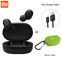 Versão global xiaomi redmi airdots bluetooth 5.0 na orelha tws sem fio bluetooth fone de ouvido estéreo baixo microfone handsfree controle ai