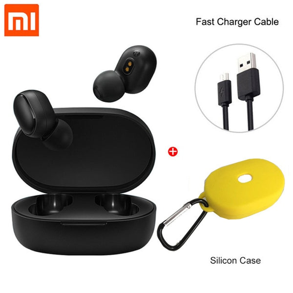 Versão global xiaomi redmi airdots bluetooth 5.0 na orelha tws sem fio bluetooth fone de ouvido estéreo baixo microfone handsfree controle ai