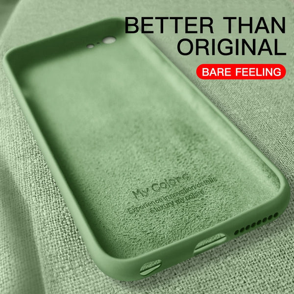 Thin Soft Case For iPhone 7 8 6 6s Plus 4 5S SE 2 Original Liquid Silicone Cover Candy Coque Capa For iPhone X Xs 11 Pro Max XR