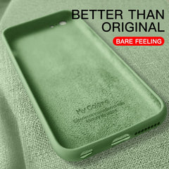 Thin Soft Case For iPhone 7 8 6 6s Plus 4 5S SE 2 Original Liquid Silicone Cover Candy Coque Capa For iPhone X Xs 11 Pro Max XR