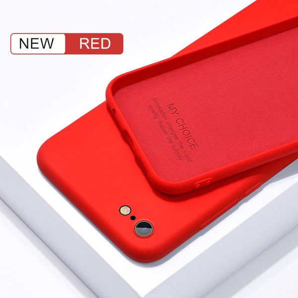 Thin Soft Case For iPhone 7 8 6 6s Plus 4 5S SE 2 Original Liquid Silicone Cover Candy Coque Capa For iPhone X Xs 11 Pro Max XR