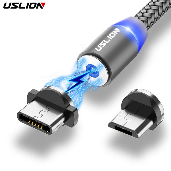USLION Magnetische USB Kabel Schnelle Lade USB Typ C Kabel Magnet Ladegerät Daten Ladung Micro USB Kabel Handy Kabel USB Kabel