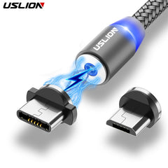 USLION Magnetische USB Kabel Schnelle Lade USB Typ C Kabel Magnet Ladegerät Daten Ladung Micro USB Kabel Handy Kabel USB Kabel