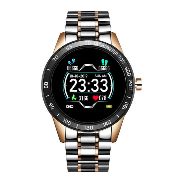 LIGE Steel Band Smart Watch Men Heart Rate Blood Pressure Monitor Sport Multifunction Mode Fitness Tracker Waterproof Smartwatch