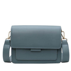 Fashion Woman Shoulder Bag PU Leather Youth Ladies Small Square Bag light Wild Simple Female Daily Messenger Bag Waterproof Blue