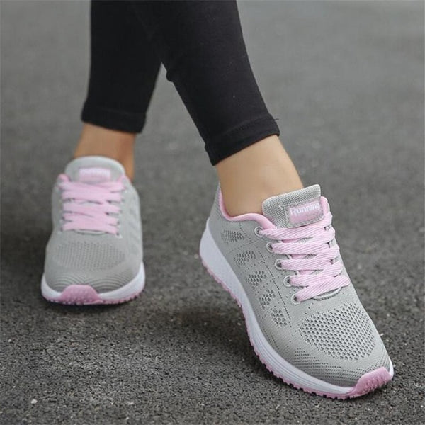 Women Casual Shoes Fashion Breathable Walking Mesh Flat Shoes Woman White Sneakers Women 2020 Tenis Feminino Gym Shoes Sport