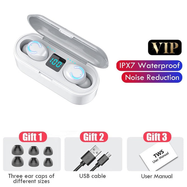 H & a mini tws bluetooth v5.0 fones de ouvido sem fio fones 9d esportes alta fidelidade à prova dwireless água sem fio fone de ouvido
