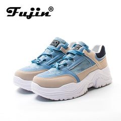 FUJIN Women Casual Sneakers Spring Autumn Sneakers Breathable Women Shoes Lace Up Female Boots Comrfortable Platform Shoes Women
