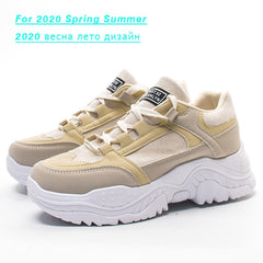 FUJIN Women Casual Sneakers Spring Autumn Sneakers Breathable Women Shoes Lace Up Female Boots Comrfortable Platform Shoes Women