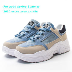 FUJIN Women Casual Sneakers Spring Autumn Sneakers Breathable Women Shoes Lace Up Female Boots Comrfortable Platform Shoes Women