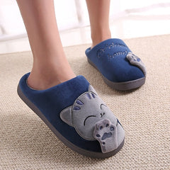 Women Winter Home Slippers Cartoon Cat Shoes Soft Winter Warm House Slippers Indoor Bedroom Slippers Couples T065