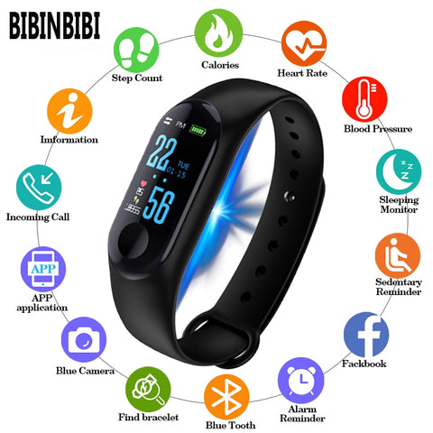 Reloj Digital para hombres o mujeres, reloj inteligente, pulso, presión arterial, Monitor de LEEP, podómetro, conexión Bluetooth, pulsera/Correa inteligente