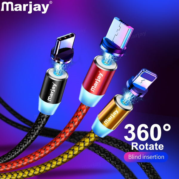 Magnetic Marjay Micro USB Cable For iPhone Samsung Android Fast Charging Magnet USB Charger Type C Cable Mobile Phone Wire