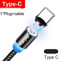 Magnetic Marjay Micro USB Cable For iPhone Samsung Android Fast Charging Magnet USB Charger Type C Cable Mobile Phone Wire