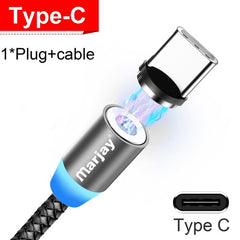 Magnetic Marjay Micro USB Cable For iPhone Samsung Android Fast Charging Magnet USB Charger Type C Cable Mobile Phone Wire