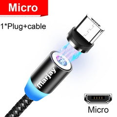 Magnetic Marjay Micro USB Cable For iPhone Samsung Android Fast Charging Magnet USB Charger Type C Cable Mobile Phone Wire