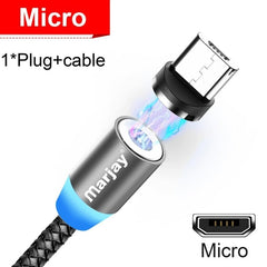 Magnetic Marjay Micro USB Cable For iPhone Samsung Android Fast Charging Magnet USB Charger Type C Cable Mobile Phone Wire
