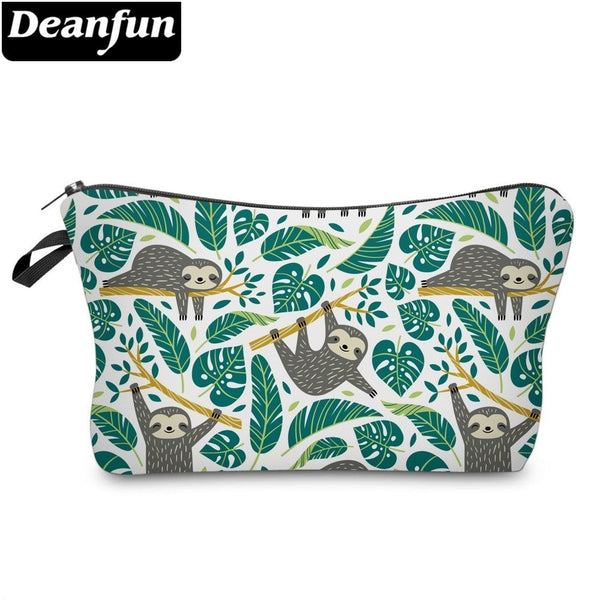 Deanfun Sloth Cosmetic Bag Waterproof Printing Swanky Turtle Leaf Toilet Bag Custom Style for Travel  51476